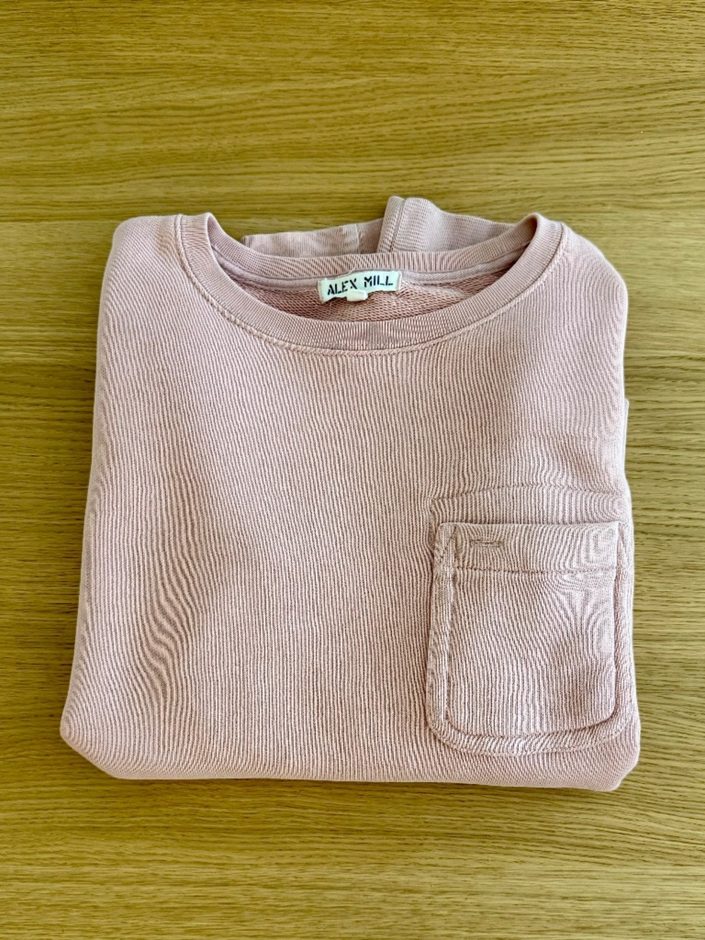 Alex Mill 100% Cotton French Terry Pocket Sweatshirt – Dusty Pink XS